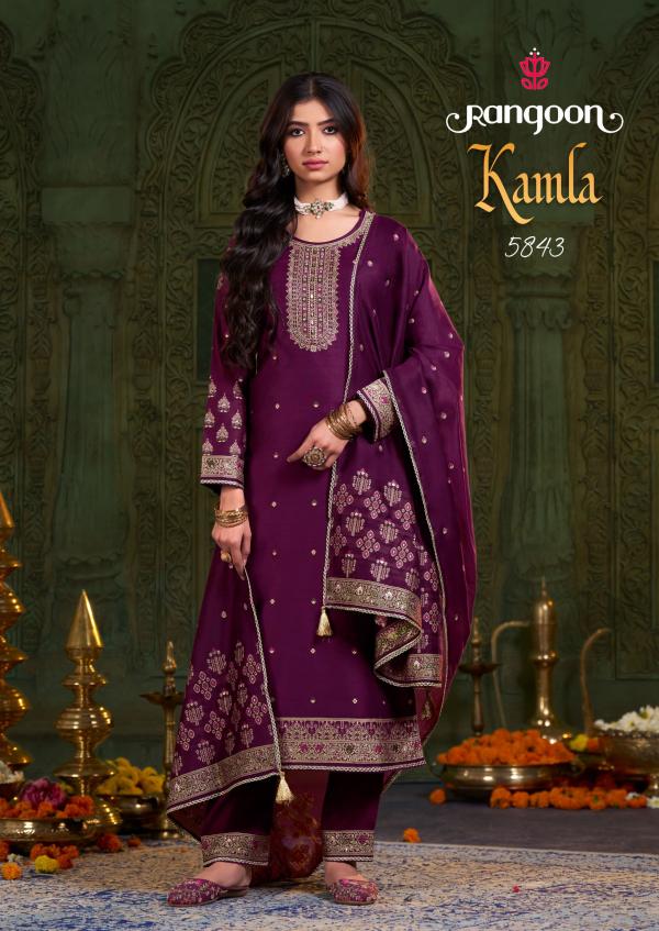 Rangoon Kamla Jacquard Khatli Handwork Kurti Bottom With Dupatta