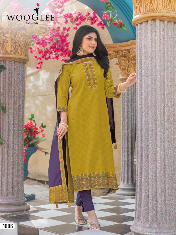 Wooglee Skyline Vatican Printed Kurti Bottom With Dupatta Collection