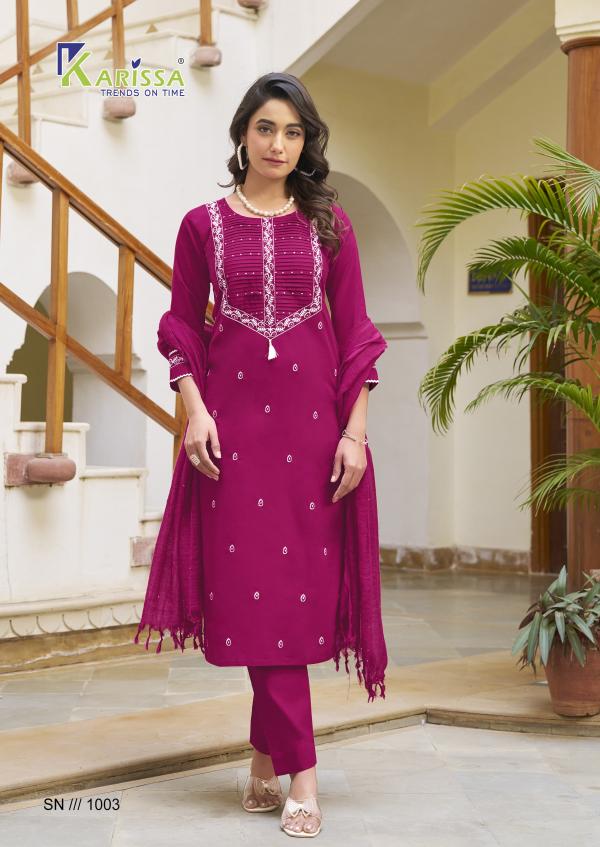 Karissa Samaira Cotton With Thread Work Kurti Bottom With Dupatta