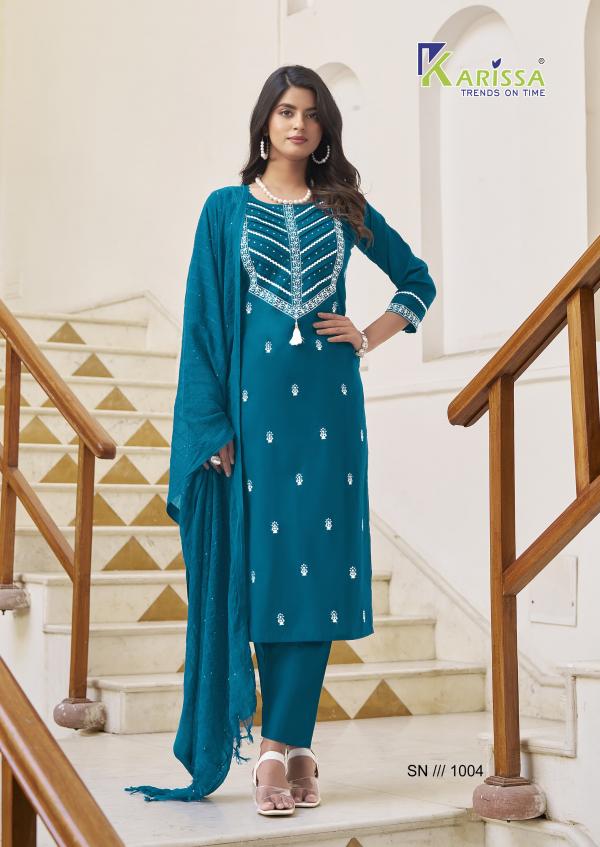 Karissa Samaira Cotton With Thread Work Kurti Bottom With Dupatta