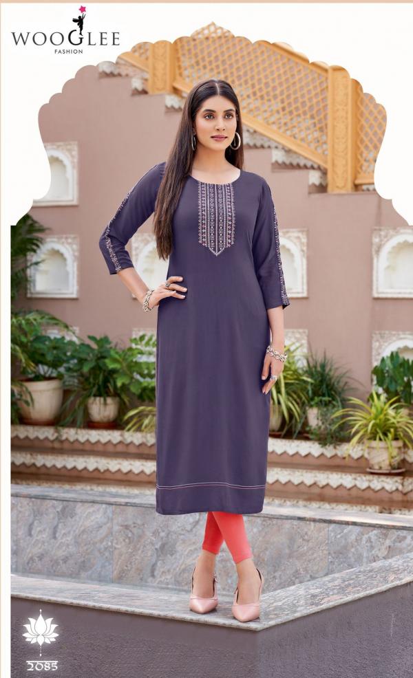 Wooglee Barbella Vol 13 Rayon Thread And Handwork Kurti Collection