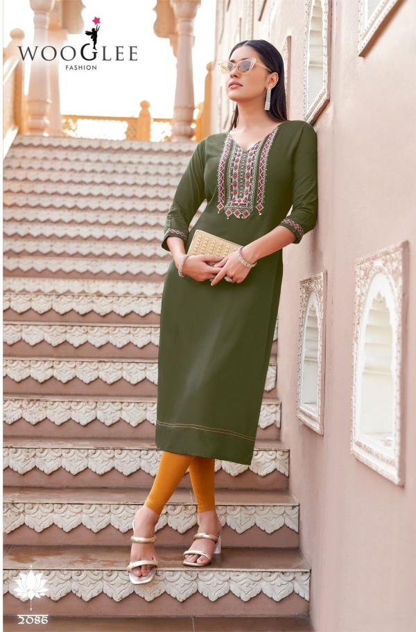 Wooglee Barbella Vol 13 Rayon Thread And Handwork Kurti Collection