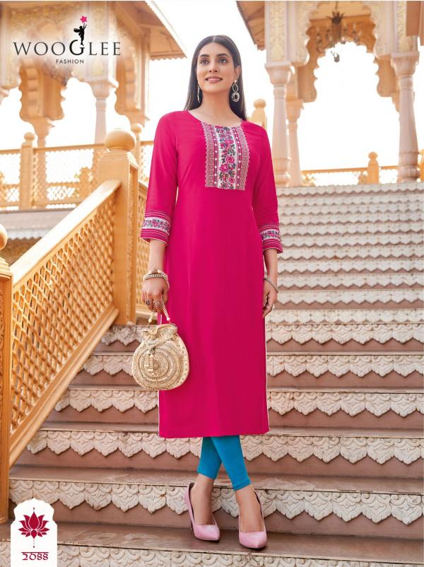 Wooglee Barbella Vol 13 Rayon Thread And Handwork Kurti Collection