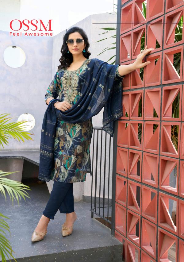 Ossm Muskan Vol 08 Chanderi Modal Foil Printed Top Bottom With Dupatta