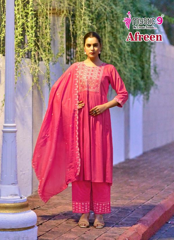 Mystic 9 Afreen Vol 1 Italian Viscose Kurti Bottom With Dupatta Collection