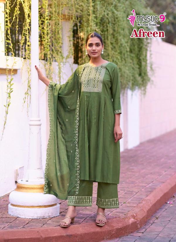 Mystic 9 Afreen Vol 1 Italian Viscose Kurti Bottom With Dupatta Collection