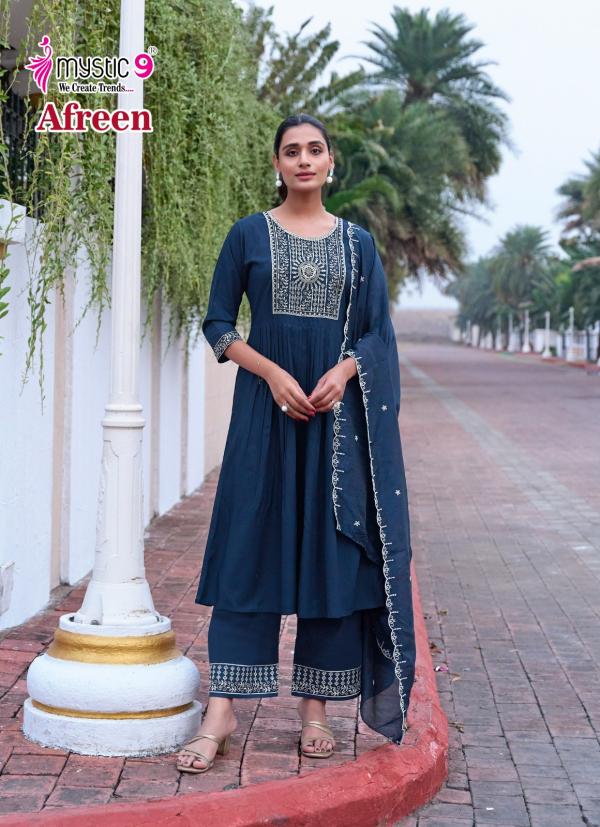 Mystic 9 Afreen Vol 1 Italian Viscose Kurti Bottom With Dupatta Collection