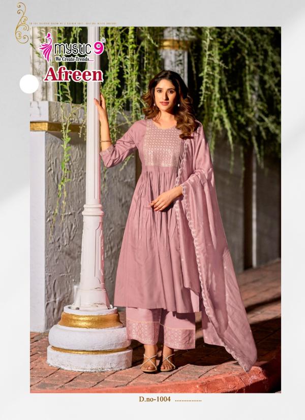 Mystic 9 Afreen Vol 1 Italian Viscose Kurti Bottom With Dupatta Collection