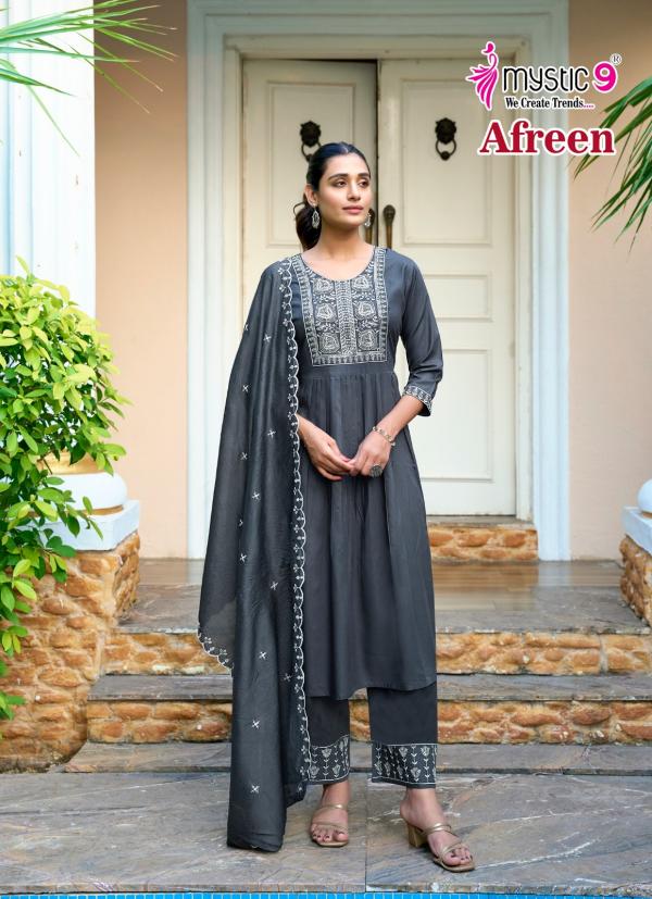 Mystic 9 Afreen Vol 1 Italian Viscose Kurti Bottom With Dupatta Collection