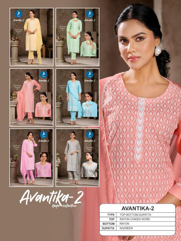 Kaya Avantika 2 Rayon Kurti Pant With Dupatta Collection