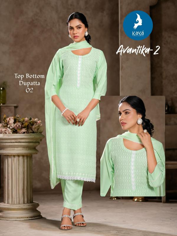 Kaya Avantika 2 Rayon Kurti Pant With Dupatta Collection