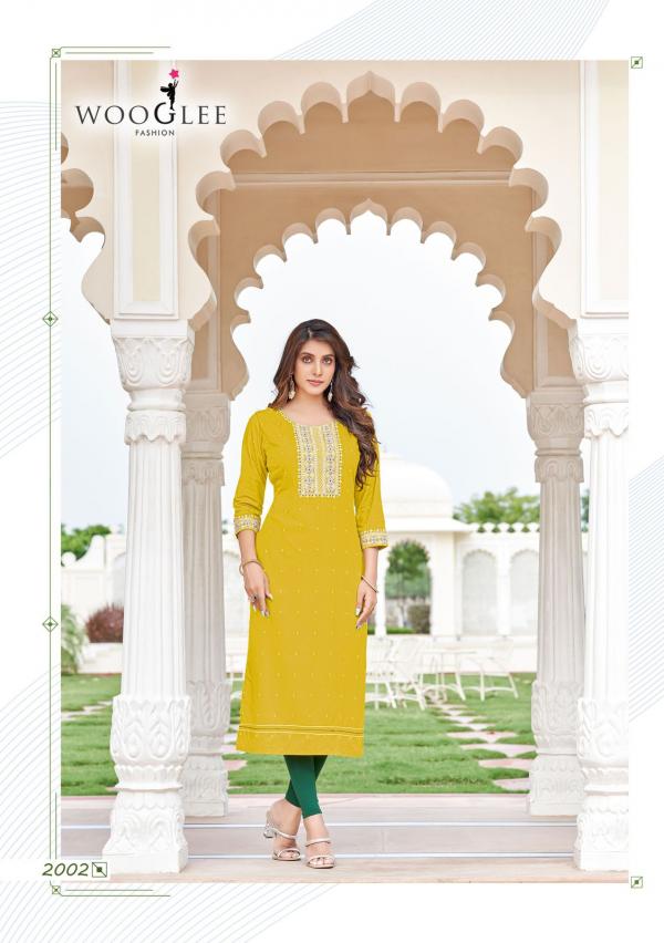 Wooglee Chitra Rayon Jacquard Weaving Butti Kurti Collection