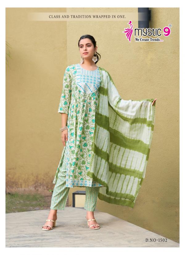 Mystic 9 Sara Vol 15 Rayon Kurti Bottom With Dupatta Collection