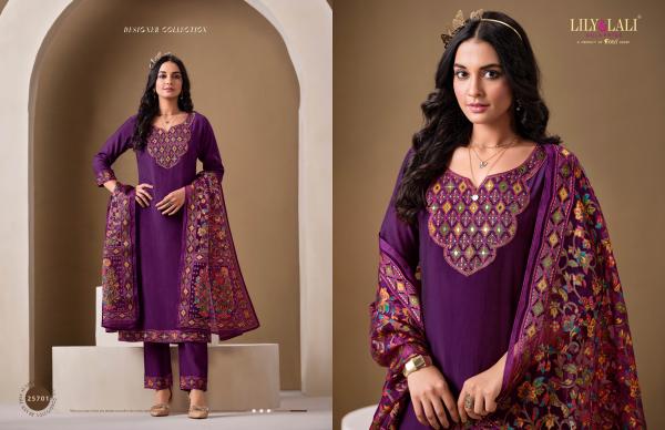 Lily And Lali Brasso Roman Silk Kurti Bottom With Dupatta Collection