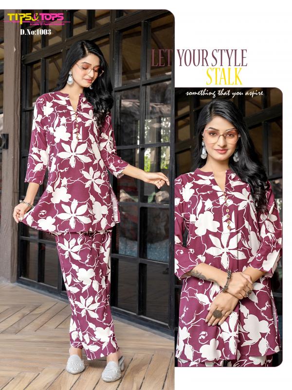 Tips And Tops Fashion Beats Vol 9 Rayon Printed Co Ord Set