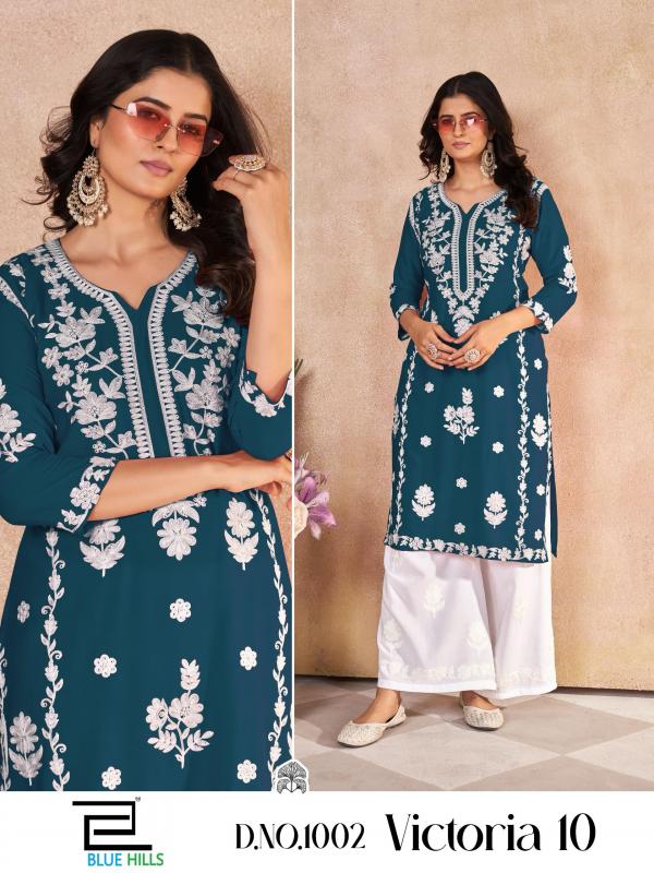 Blue Hills Victoria 10 Rayon Kurti With Plazzo Collection