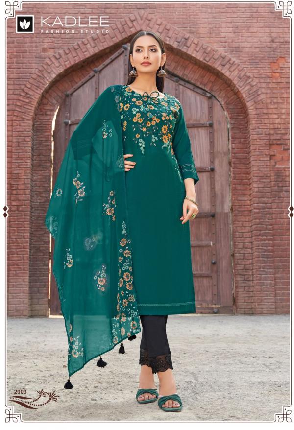 Kadlee Shivani Viscose Weaving Kurti Bottom With Dupatta Collection