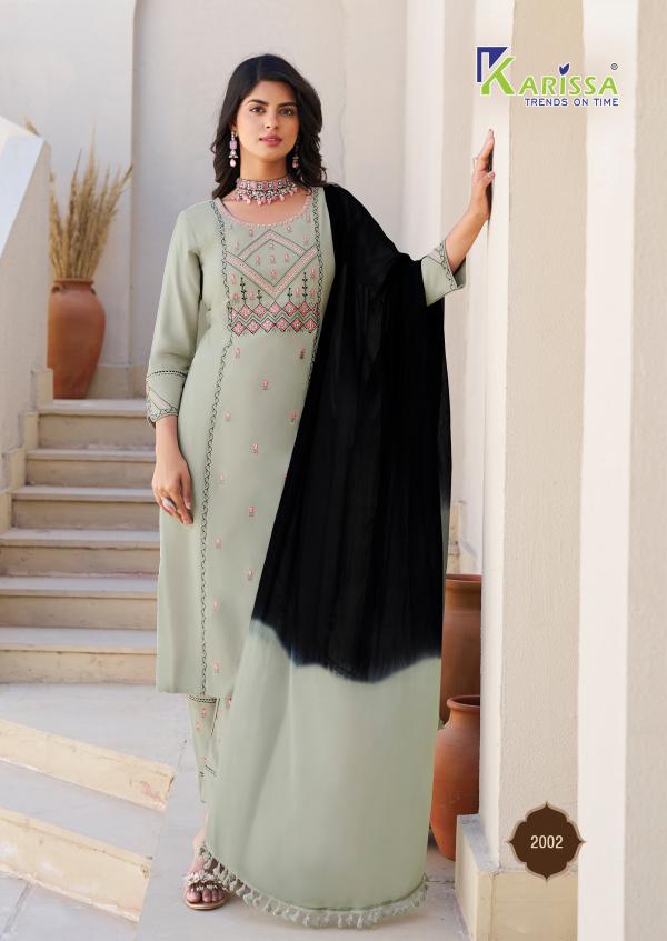 Karissa Kasida Vol 2 Rayon With Thread Work Kurti Bottom With Dupatta