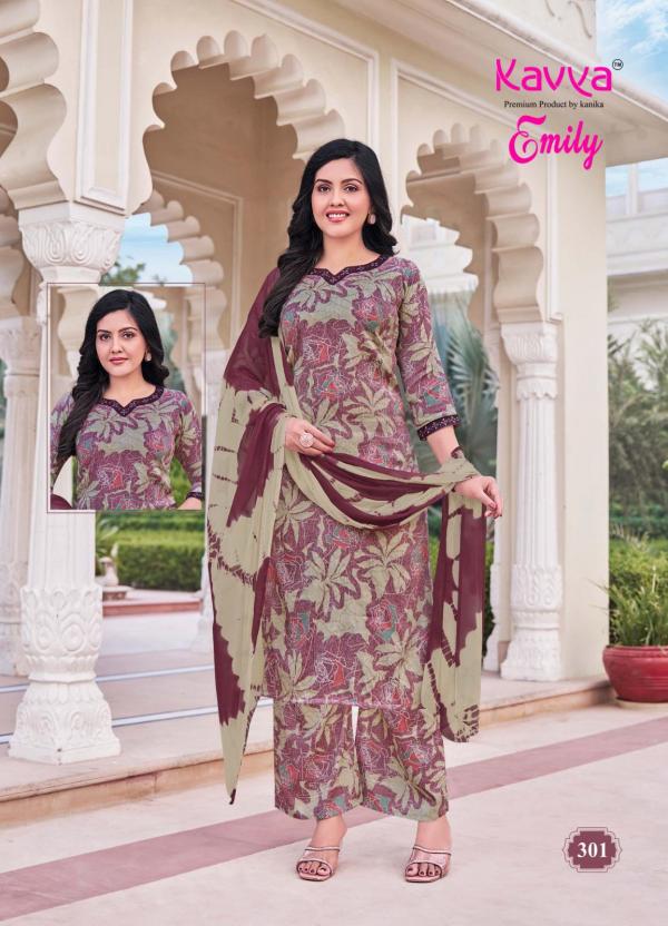 Kavya Emily Vol 3 Capsule Foil Printed Kurti Bottom With Dupatta