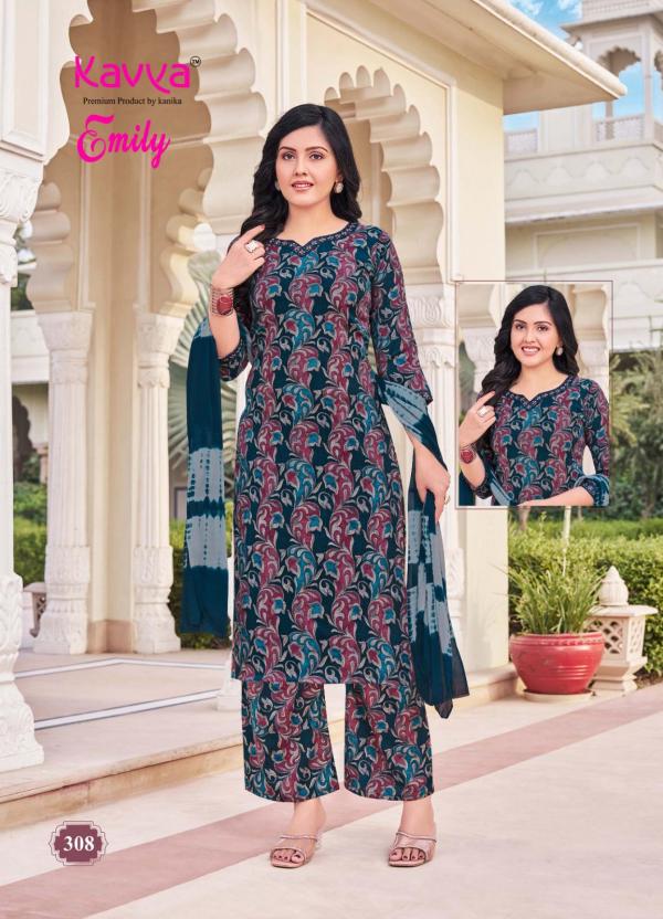 Kavya Emily Vol 3 Capsule Foil Printed Kurti Bottom With Dupatta