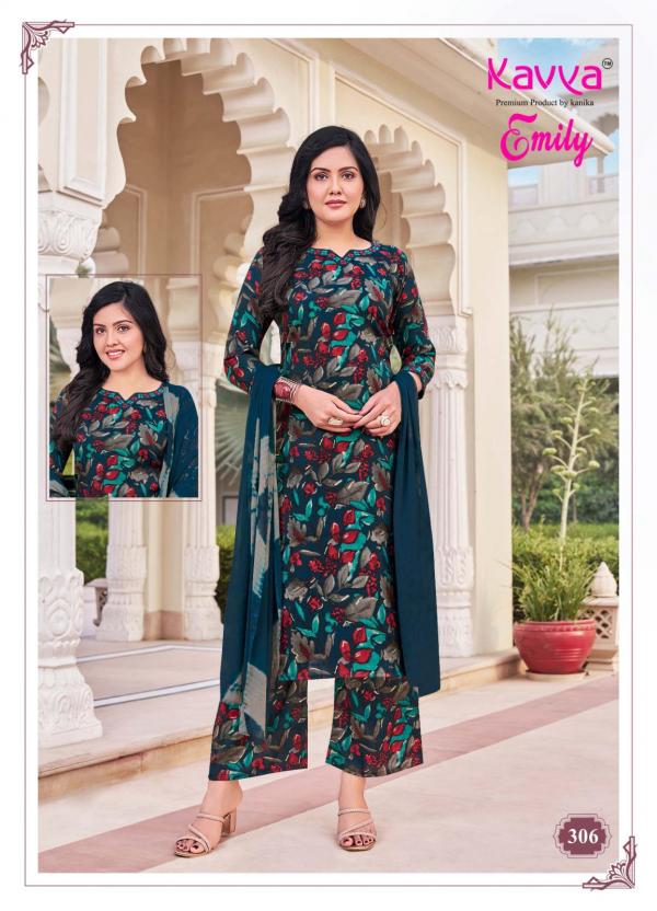 Kavya Emily Vol 3 Capsule Foil Printed Kurti Bottom With Dupatta