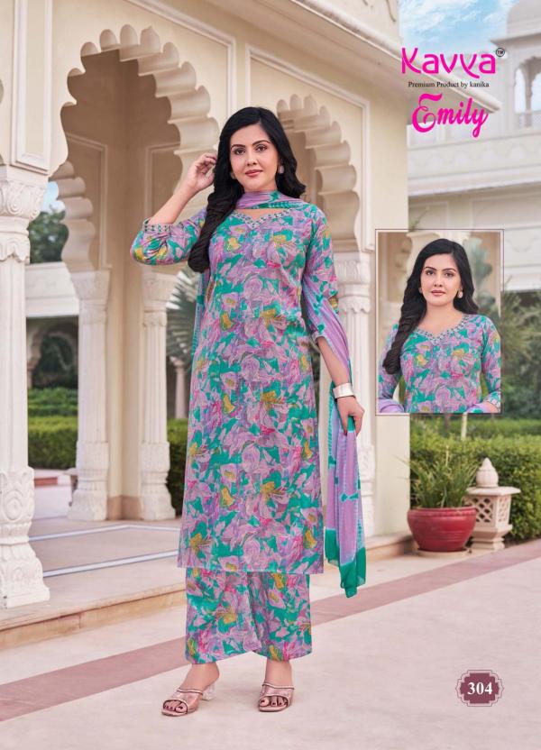 Kavya Emily Vol 3 Capsule Foil Printed Kurti Bottom With Dupatta