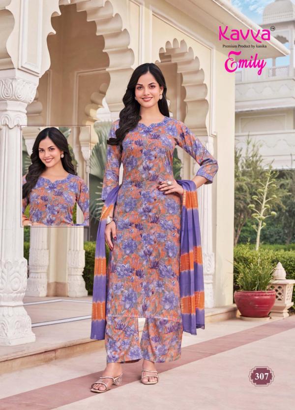 Kavya Emily Vol 3 Capsule Foil Printed Kurti Bottom With Dupatta