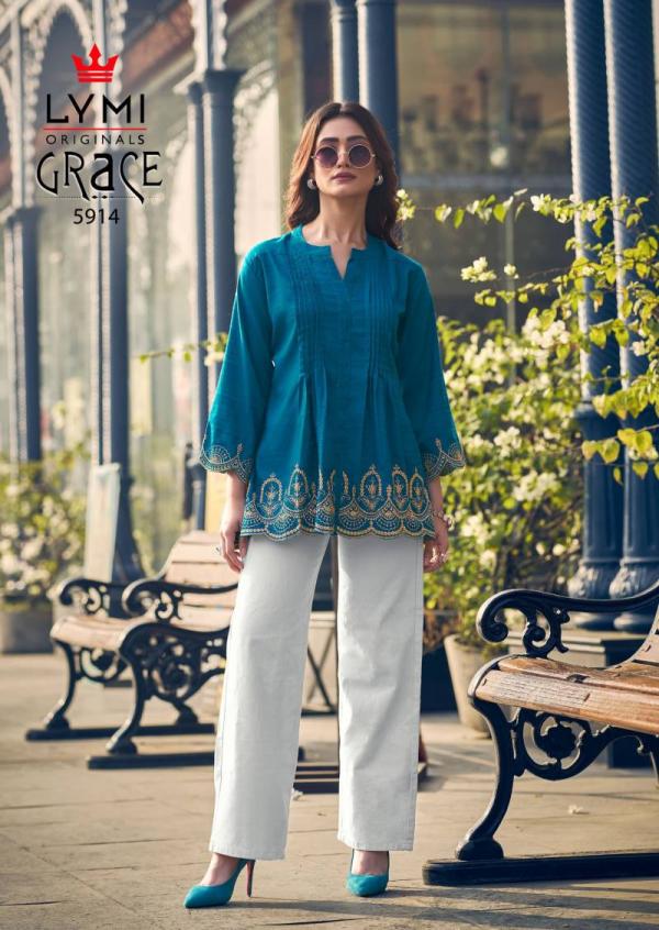 Lymi Grace Viscose With Border Work Ladies Top Collection