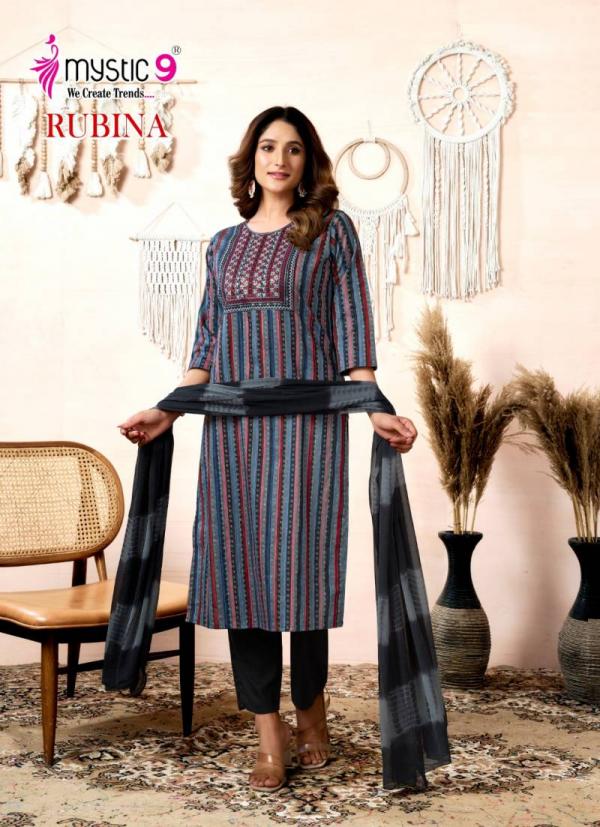 Mystic 9 Rubina Vol 8 Rayon Kurti Bottom With Dupatta Collection