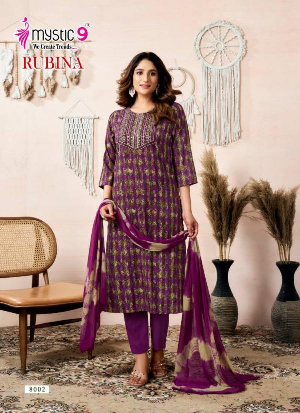 Mystic 9 Rubina Vol 8 Rayon Kurti Bottom With Dupatta Collection