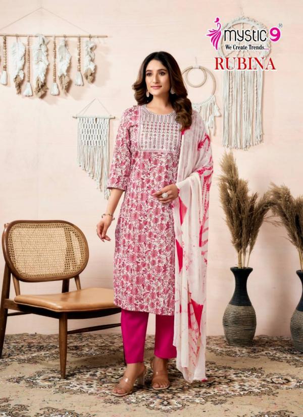 Mystic 9 Rubina Vol 8 Rayon Kurti Bottom With Dupatta Collection