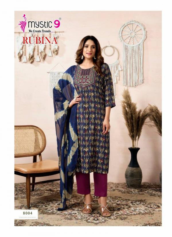 Mystic 9 Rubina Vol 8 Rayon Kurti Bottom With Dupatta Collection