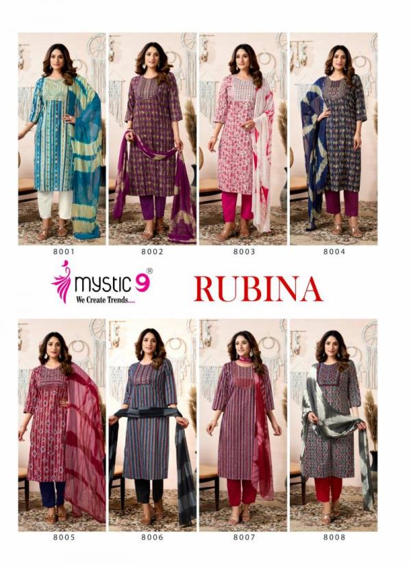 Mystic 9 Rubina Vol 8 Rayon Kurti Bottom With Dupatta Collection