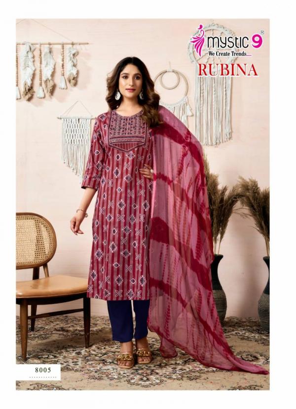 Mystic 9 Rubina Vol 8 Rayon Kurti Bottom With Dupatta Collection