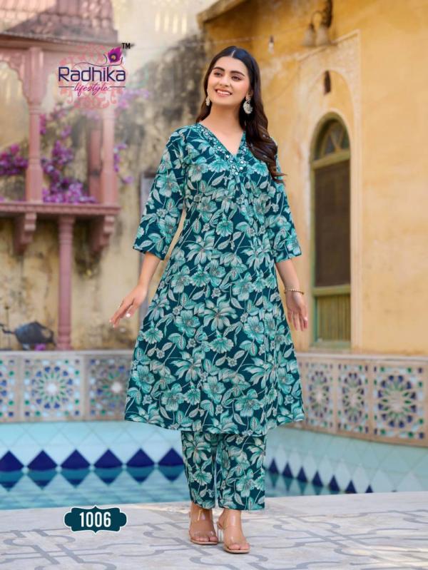 Radhika Cotton Bells Vol 1 Foil Printed Kurti With Bottom Collection