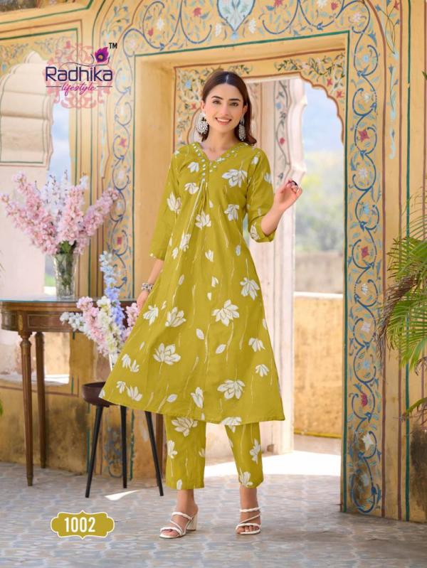 Radhika Cotton Bells Vol 1 Foil Printed Kurti With Bottom Collection