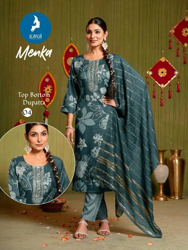 Kaya Menka Two Tone Capsule Printed With Foil Kurti Pant With Dupatta