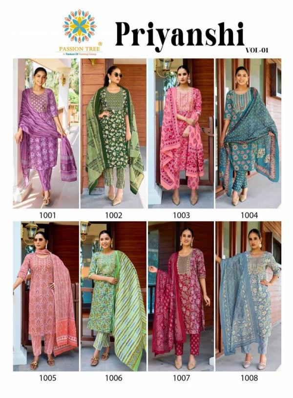 Priyanshi Vol 1 By Passion Tree Cotton Printed Ready Made Collection