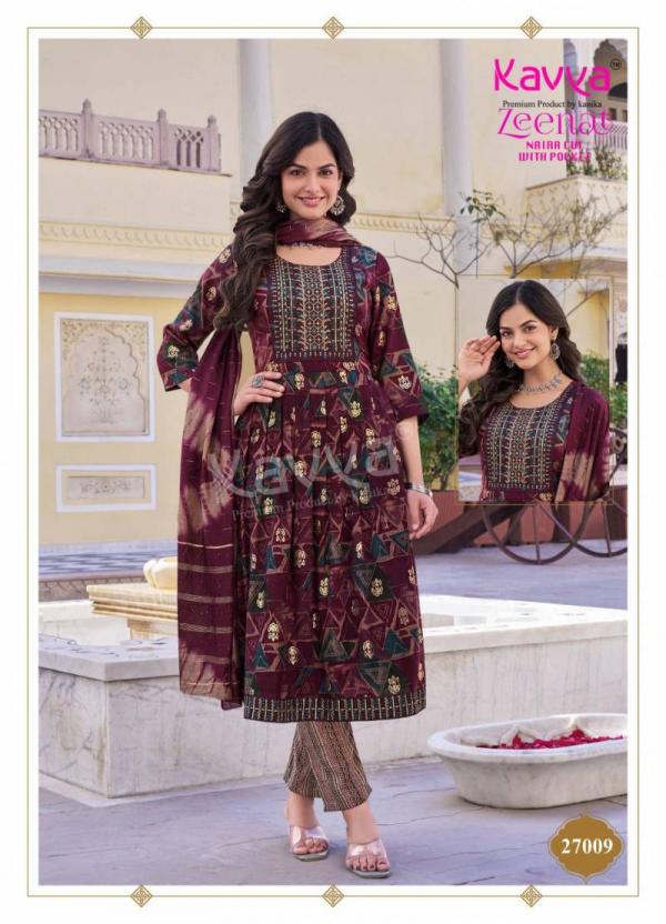 Kavya Zeenat Vol 27 Capsule Foil Printed Kurti Bottom With Dupatta