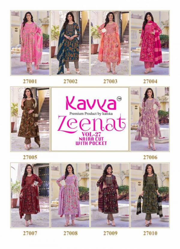 Kavya Zeenat Vol 27 Capsule Foil Printed Kurti Bottom With Dupatta