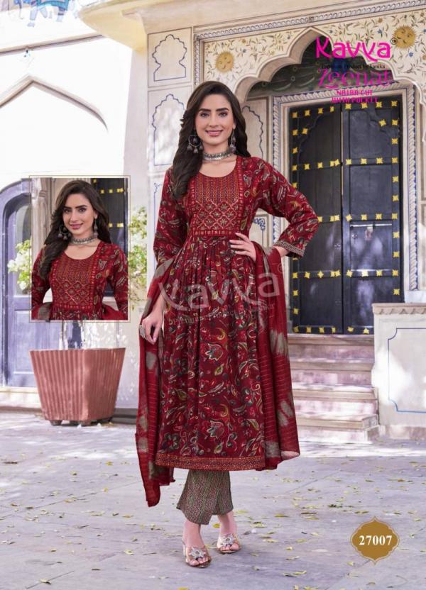 Kavya Zeenat Vol 27 Capsule Foil Printed Kurti Bottom With Dupatta