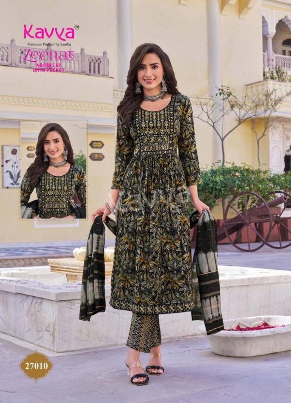 Kavya Zeenat Vol 27 Capsule Foil Printed Kurti Bottom With Dupatta