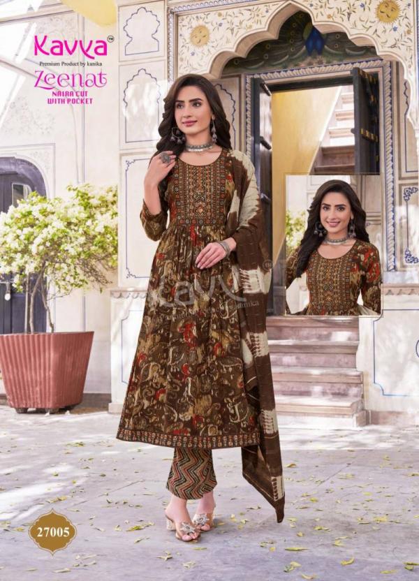 Kavya Zeenat Vol 27 Capsule Foil Printed Kurti Bottom With Dupatta