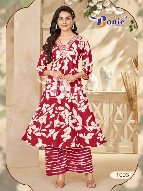 Bonie Rutvi Rayon Printed Kurti With Bottom Collection