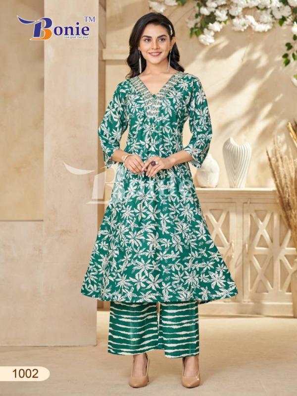 Bonie Rutvi Rayon Printed Kurti With Bottom Collection