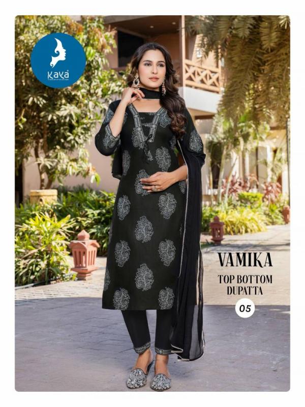 Kaya Vamika Rayon Printed Kurti Pant With Dupatta Collection