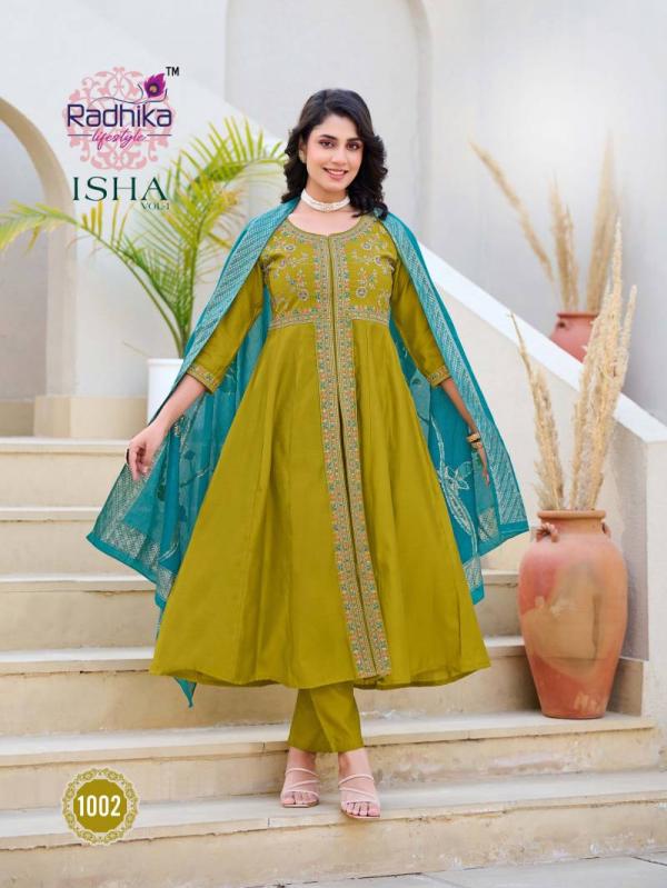 Radhika Isha Vol 1 Roman Silk Kurti Bottom With Dupatta