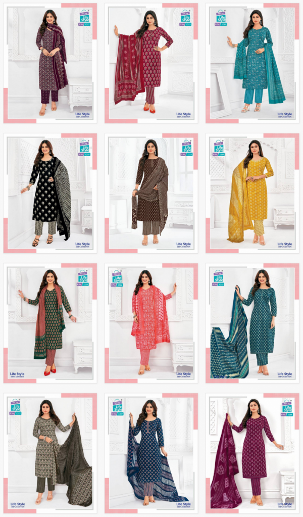 MCM Lifestyle Vol 12 Readymade Cotton Kurtis Bottom With Dupatta