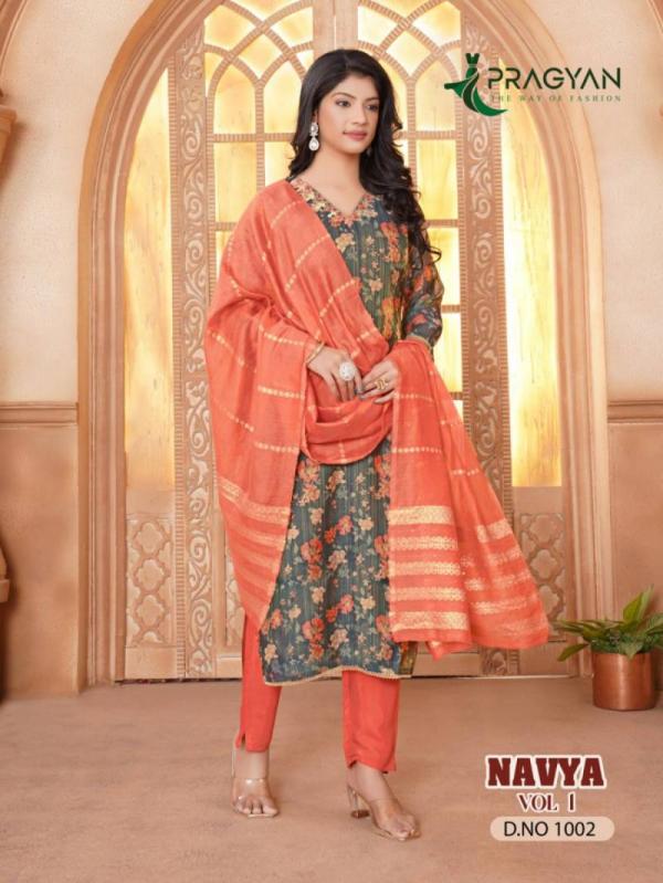 Pragyan Navya Vol 1 Silk Kurti Bottom With Dupatta Collection