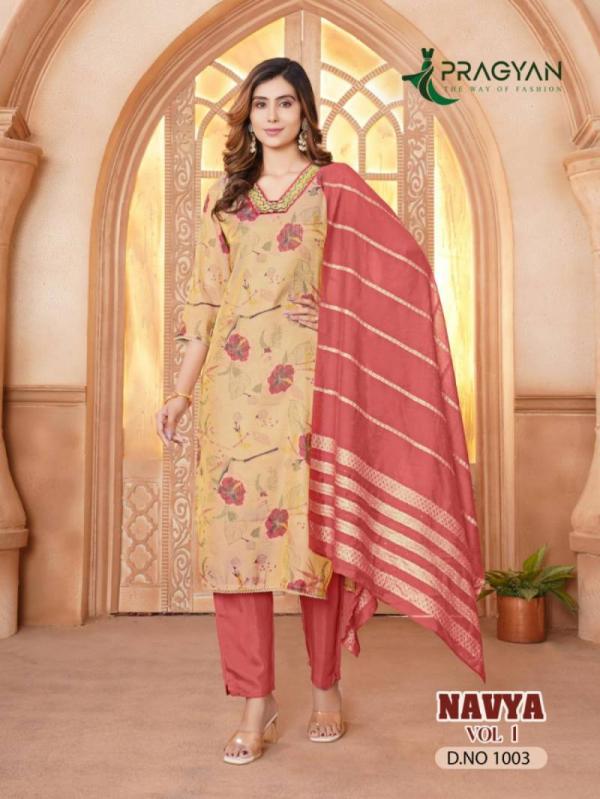 Pragyan Navya Vol 1 Silk Kurti Bottom With Dupatta Collection